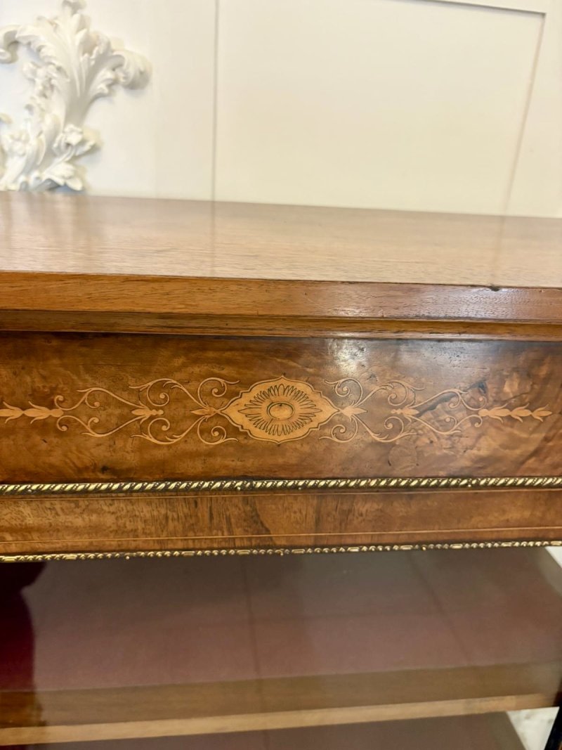 Antique Victorian Quality Inlaid Burr Walnut Pier Cabinet